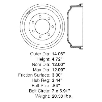 Centric® - C-Tek™ Standard Rear Brake Drum