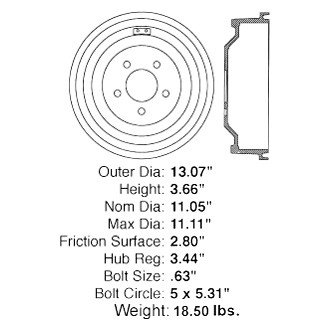 Centric® - C-Tek™ Standard Rear Brake Drum
