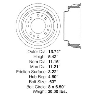 Centric® - C-Tek™ Standard Rear Brake Drum