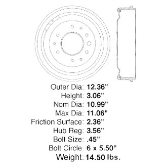 Centric® - C-Tek™ Standard Brake Drum