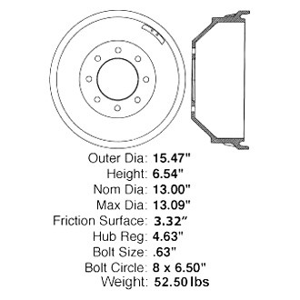 Centric® - C-Tek™ Standard Brake Drum