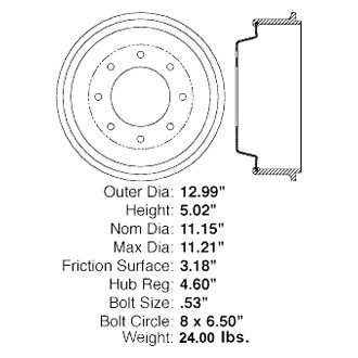 Centric® - C-Tek™ Standard Rear Brake Drum
