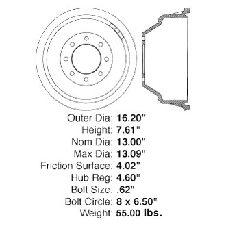 Centric® - C-Tek™ Standard Rear Brake Drum