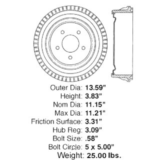 Centric® - C-Tek™ Standard Rear Brake Drum
