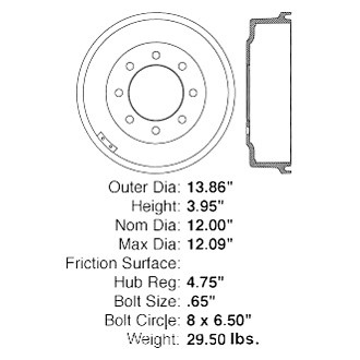 Centric® - C-Tek™ Standard Rear Brake Drum