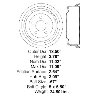 Centric® - C-Tek™ Standard Rear Brake Drum