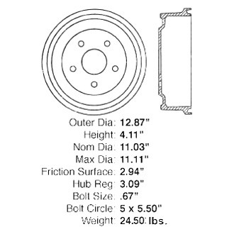 Centric® - C-Tek™ Standard Brake Drum