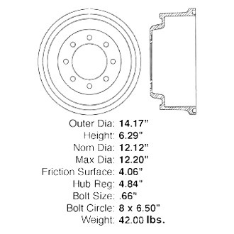 Centric® - C-Tek™ Standard Rear Brake Drum