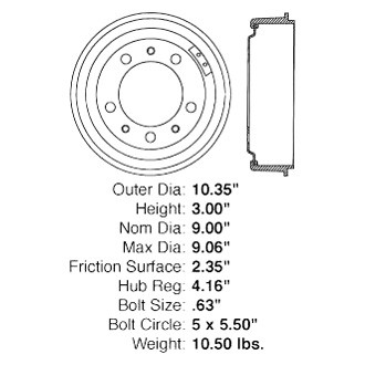Centric® - C-Tek™ Standard Rear Brake Drum