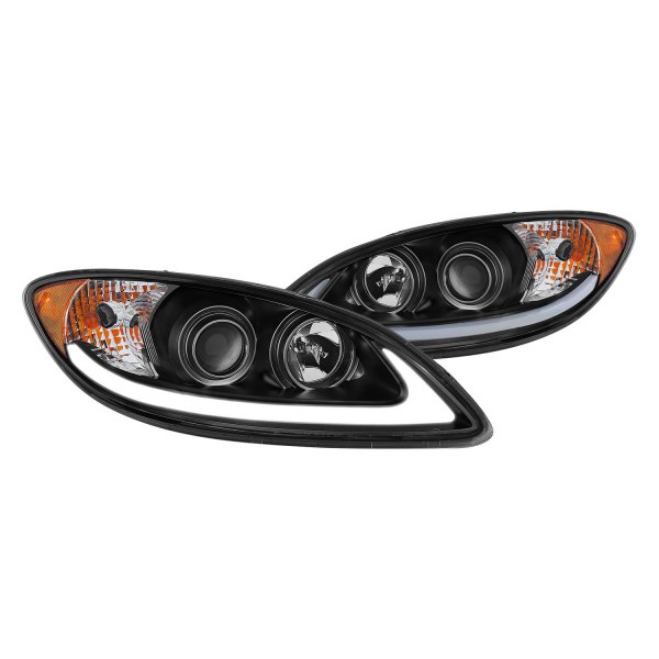 CG® - Black LED DRL Bar Projector Headlights, International ProStar