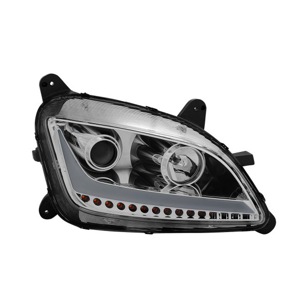 CG® - Passenger Side Chrome LED DRL Bar Projector Headlight, Peterbilt 579