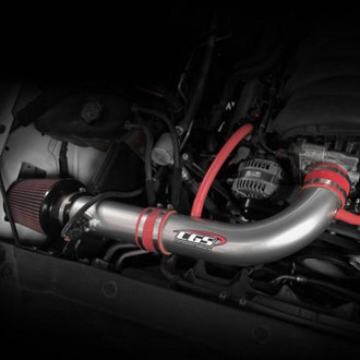 CGS® - Aluminum Polished Short Ram Air Intake System with Red Filter and Heat Shield
