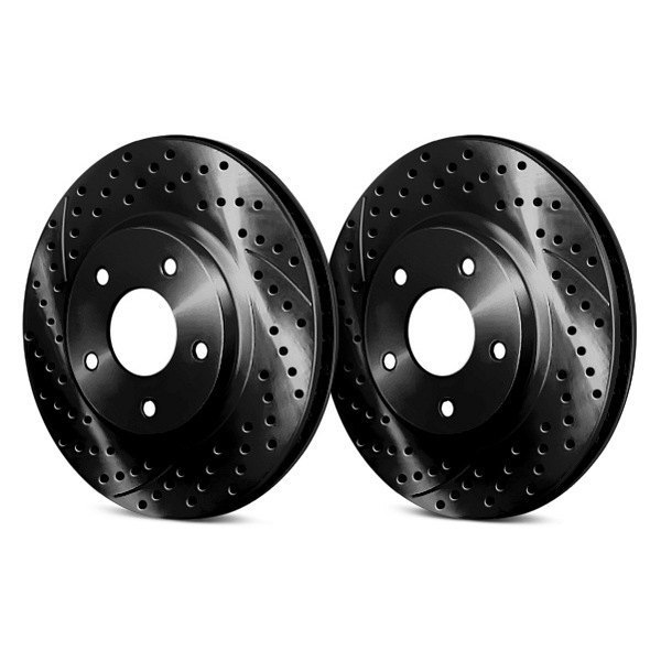  Chrome Brakes® - Drilled and Slotted 1-Piece Rear Brake Rotors