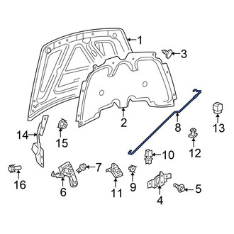 Chrysler OE - Front Hood & Trunk Prop Rod
