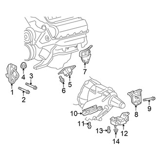 Chrysler OE - Engine & Transmission Mounting (4WD 5.7L)