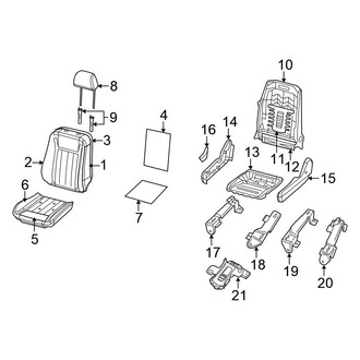 Chrysler OE - Seats & Tracks - Front Seat Components (Bucket Seat, Leather)