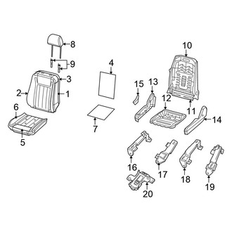 Chrysler OE - Seats & Tracks - Front Seat Components (Bucket Seat, Leather, With Suede Trim)