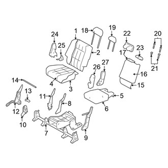Chrysler OE - Seats & Tracks - Rear Seat Components (2nd Row Seat, 40/20/40)