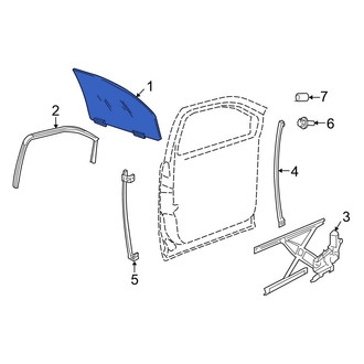 Chrysler OE - Front Left Door Glass