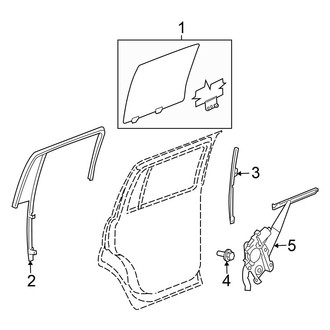 Chrysler OE - Rear Door - Glass & Hardware (Flex / Gas)