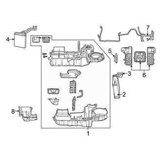 Chrysler OE - Air Conditioner & Heater - Evaporator & Heater Components (Front)