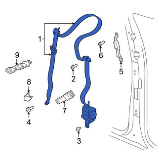 Chrysler OE - Center Left Outer Seat Belt Receptacle