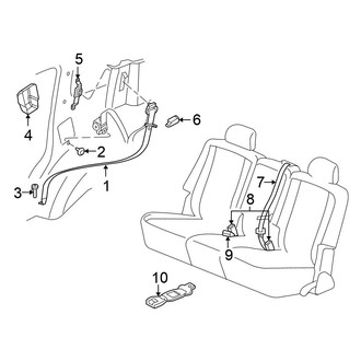Chrysler OE - Restraint Systems - Rear Seat Belts (2nd Row Seat), (FULL HYBRID EV-GAS (FHEV))