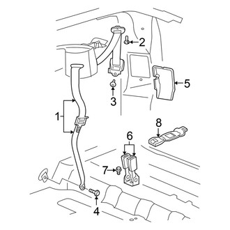 Chrysler OE - Restraint Systems - Rear Seat Belts (3rd Row Seat), (FULL HYBRID EV-GAS (FHEV))