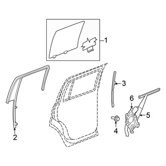 Chrysler OE - Rear Door - Glass & Hardware (FULL HYBRID EV-GAS (FHEV))
