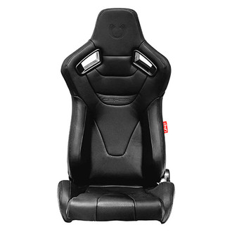 Cipher Auto® - CPA2009RS Series Reclinable Steel Tubular Frame Racing Seats, Black Leatherette with Black Stitching