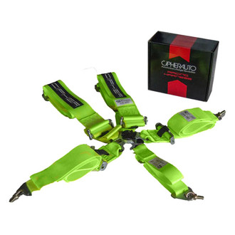 Cipher Auto® - 5-Point Camlock Racing Harness,Lime Green
