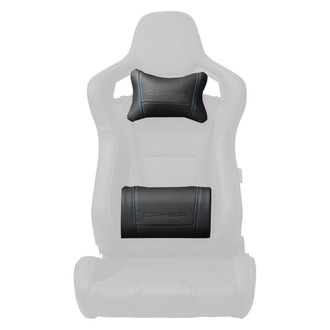 Cipher Auto® - Neck & Lumbar Pillow Set, Leatherette with Blue Stitching