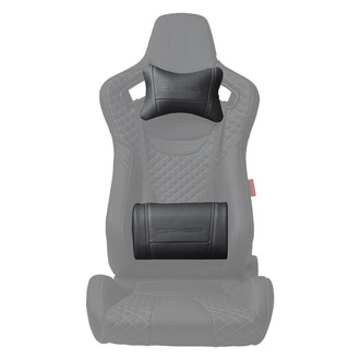 Cipher Auto® - Neck & Lumbar Pillow Set, Leatherette with Gray Stitching