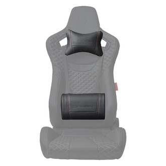 Cipher Auto® - Neck & Lumbar Pillow Set, Leatherette with Red Stitching
