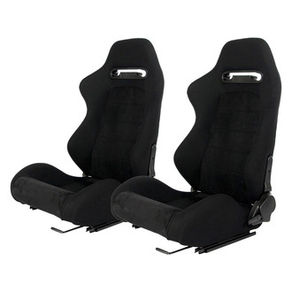 Cipher Auto® - CPA1013 Series Reclining Steel Tubular Frame Racing Seats, Black Cloth Cover