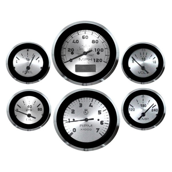 Classic Dash® - Elite Series Sterling Platinum 3-3/8" Complete Silver 6-Gauge Set