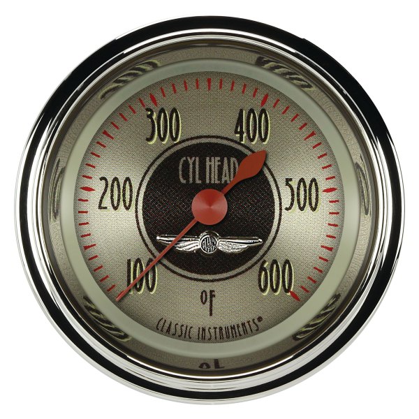 Classic Instruments® - All American Nickel Series 2-1/8" Cylinder Head Temperature Gauge, 100-600 F