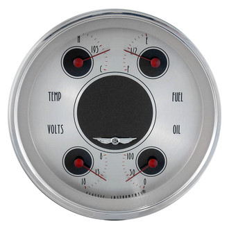 Classic Instruments® - All American Nickel Series 4-5/8" Quad Gauge, 0-30, 8-18 V