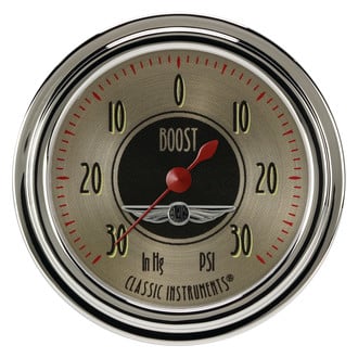 Classic Instruments® - All American Nickel Series 2-5/8" Boost/Vacuum Gauge, -30 in Hg +30 PSI