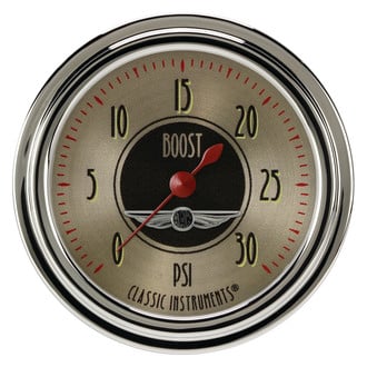 Classic Instruments® - All American Nickel Series 2-5/8" Boost Gauge, 30 psi