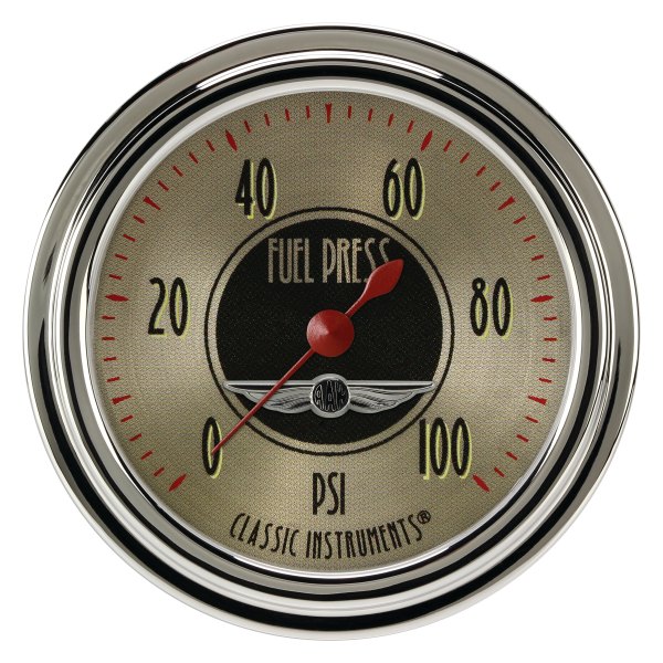 Classic Instruments® - All American Nickel Series 2-5/8" Fuel Pressure Gauge, 100 psi