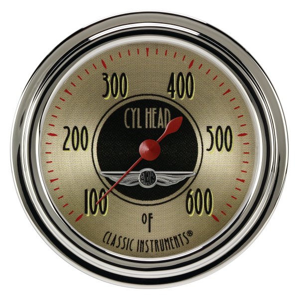 Classic Instruments® - All American Nickel Series 2-5/8" Cylinder Head Temperature Gauge, 100-600 F