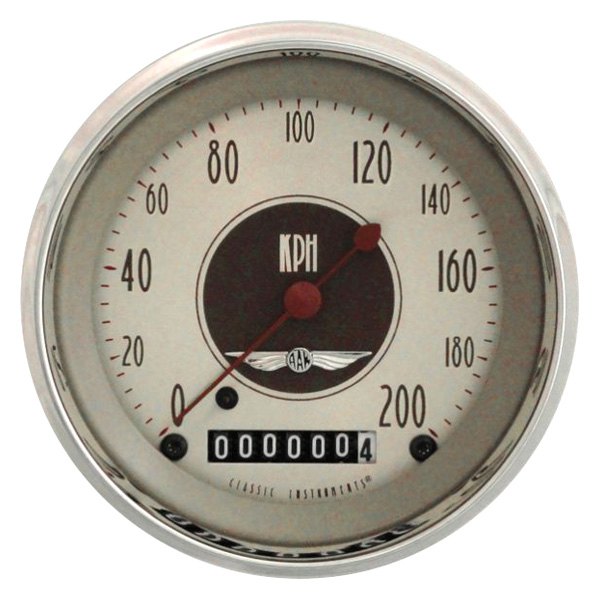 Classic Instruments® - All American Nickel Series 3-3/8" Speedometer, 200 KPH