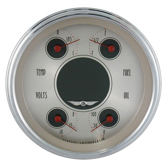 Classic Instruments® - All American Nickel Series 4-5/8" Quad Gauge, 240-33, 8-18 V