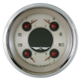 Classic Instruments® - All American Nickel Series 3-3/8" Quad Gauge, 240-33, 8-18 V