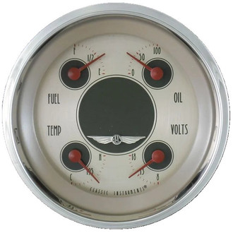 Classic Instruments® - All American Nickel Series 3-3/8" Quad Gauge, 0-90, 8-18 V