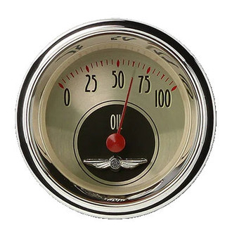 Classic Instruments® - All American Nickel Series 2-1/8" Oil Pressure Gauge, 100 psi