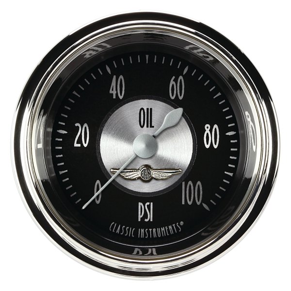 Classic Instruments® - All American Tradition Series 2-1/8" Oil Pressure Gauge, 100 psi