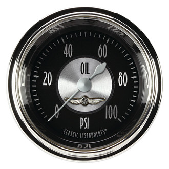 Classic Instruments® - All American Tradition Series 2-1/8" Oil Pressure Gauge, 100 psi