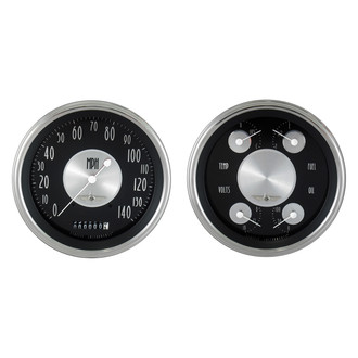 Classic Instruments® - All American Tradition Series 4-5/8" Speedometer and Quad Gauge Set, 140 MPH